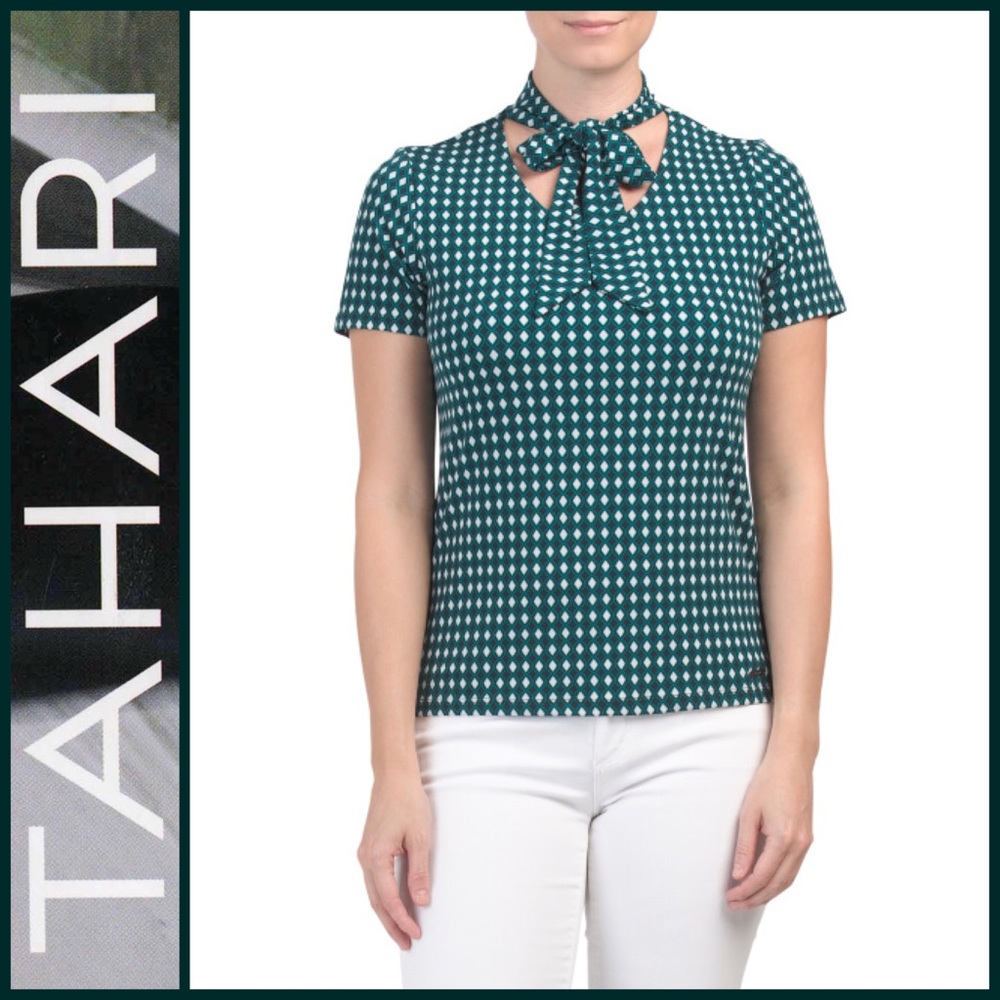 Tahari Tie Collar Top 🆕